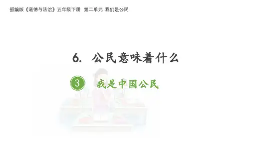 部编版小学道德与法治五年级下册《我是中国公民》课件