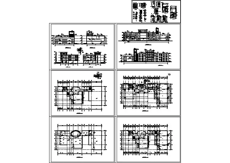 框架结构中心幼儿园建筑设计CAD图纸