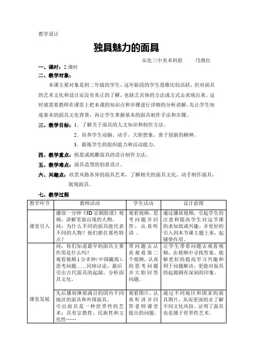 独具魅力的面具