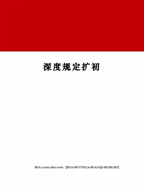 深度规定扩初定稿版