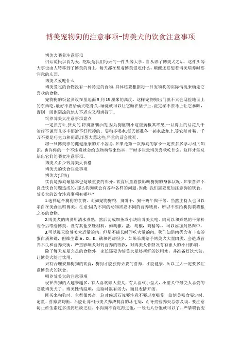 博美宠物狗的注意事项-博美犬的饮食注意事项