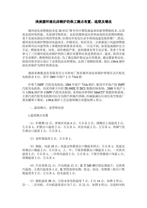 浅谈循环流化床锅炉的热工测点布置、选型及增改