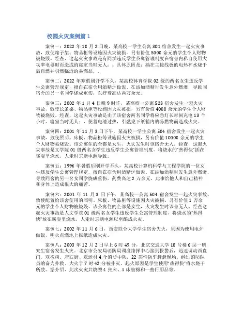 2022年校园火灾案例