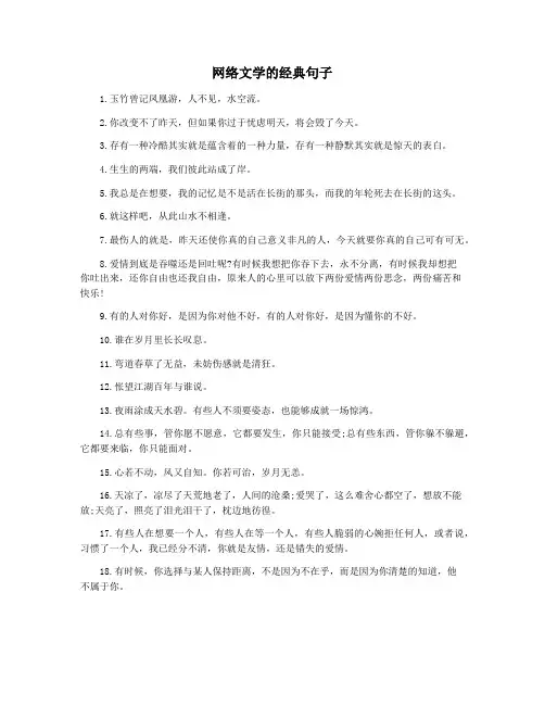 网络文学的经典句子