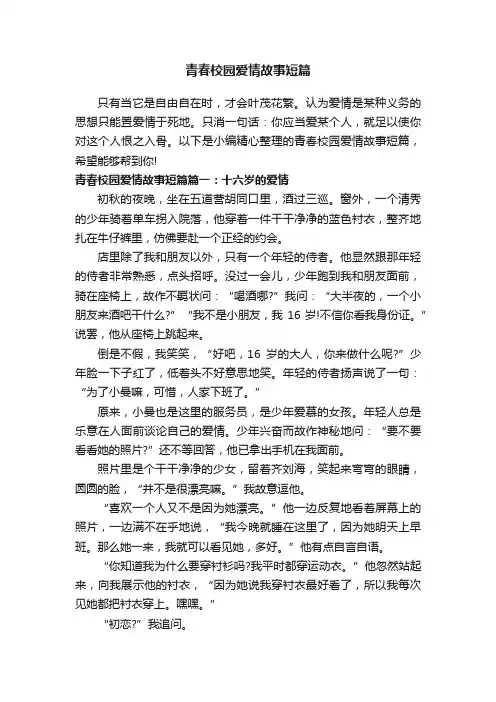 青春校园爱情故事短篇