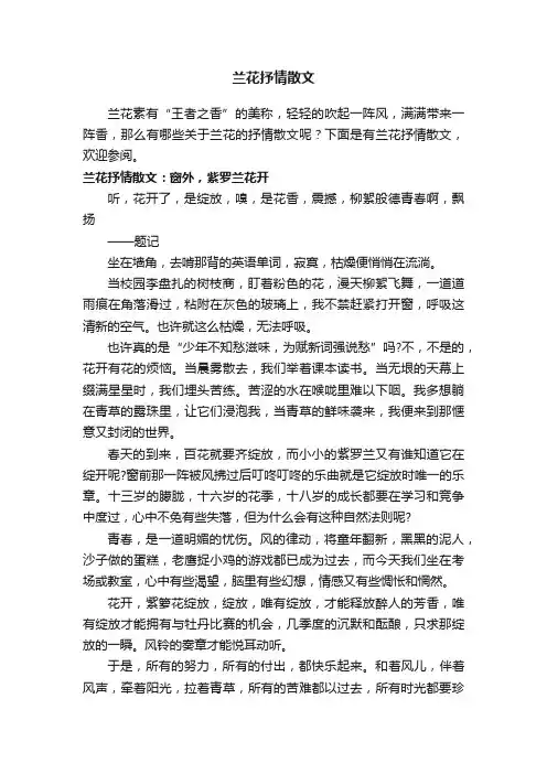 兰花抒情散文