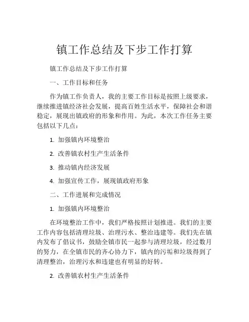 镇工作总结及下步工作打算