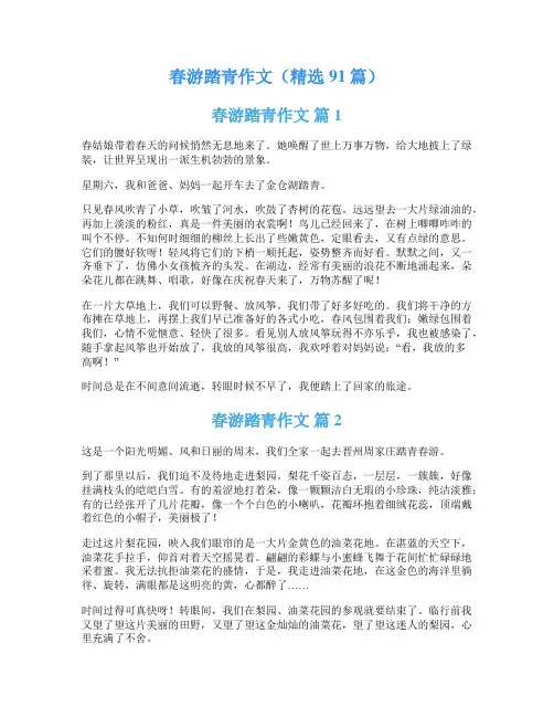 春游踏青作文(精选91篇)