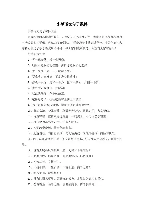 小学语文句子课件