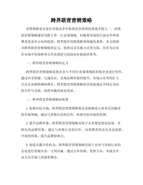 跨界联营营销策略