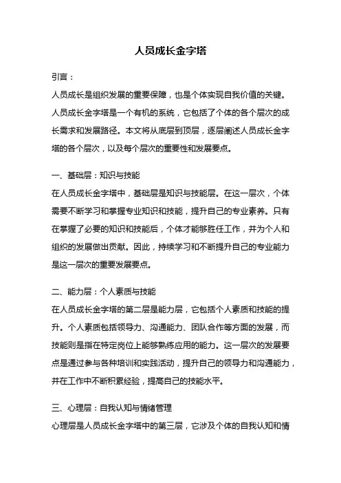 人员成长金字塔