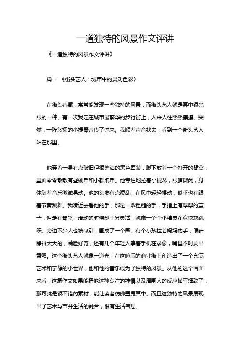 一道独特的风景作文评讲