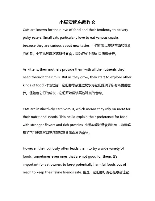 小猫爱吃东西作文