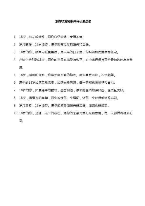 18岁文案短句干净治愈温柔