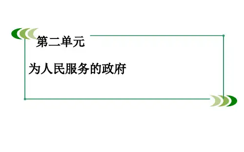 高中政治必修二课件：第4课 第1框 政府的权力：依法行使