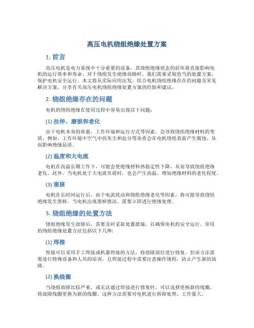 高压电机绕组绝缘处置方案
