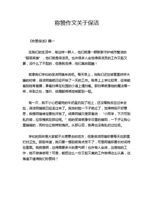 称赞作文关于保洁