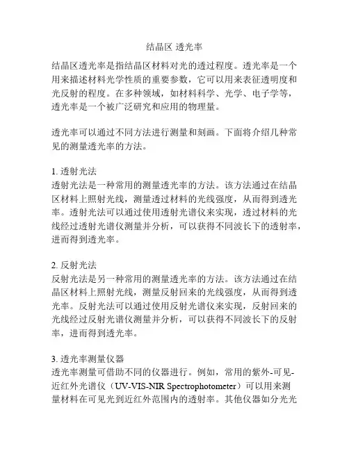 结晶区 透光率