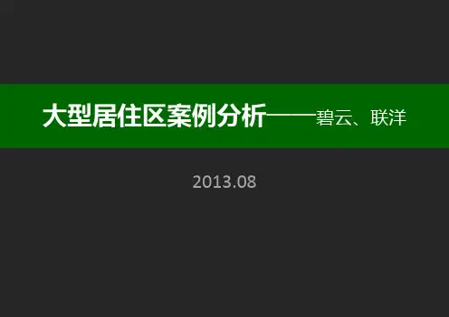 大型居住区-碧云、联洋分析2013.09