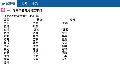 中考语文一轮复习课件：专题二字形(共104张PPT)