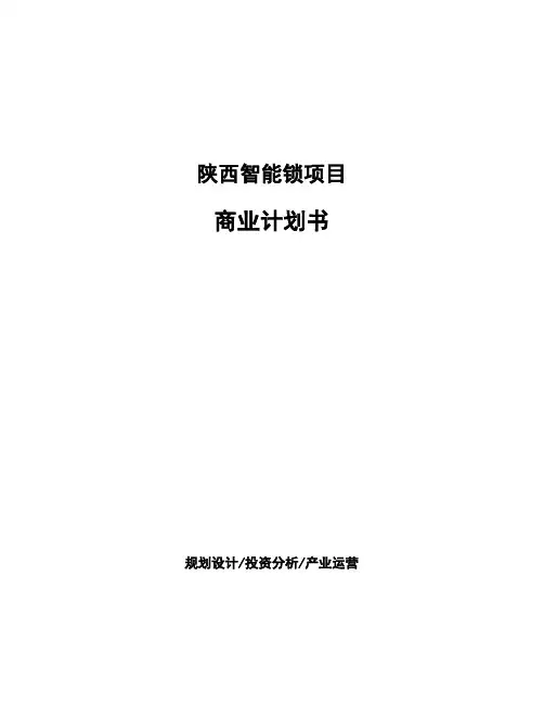 陕西智能锁项目商业计划书