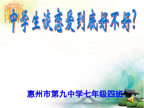早恋主题班会精品课件 公开课一等奖课件PPT