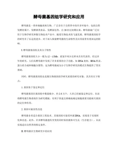 酵母菌基因组学研究和应用