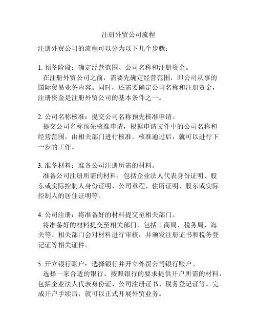 注册外贸公司流程