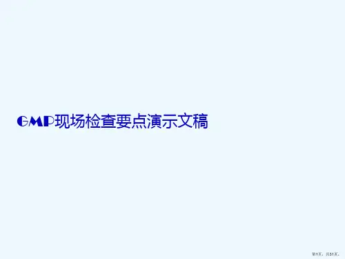 GMP现场检查要点演示文稿