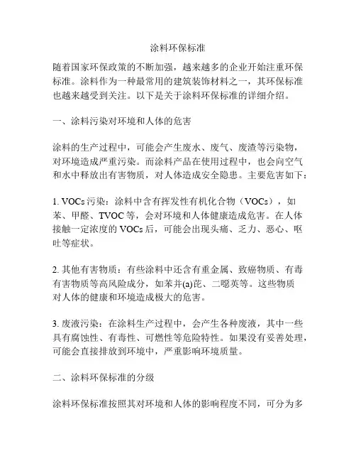 涂料环保标准