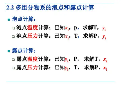 2.2 多组分物系的泡点和露点计算2007.9.10