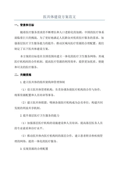 医共体建设方案范文