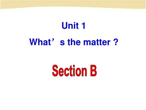 2014年春新目标八年级下英语Unit1_What's_the_matter_SectionB