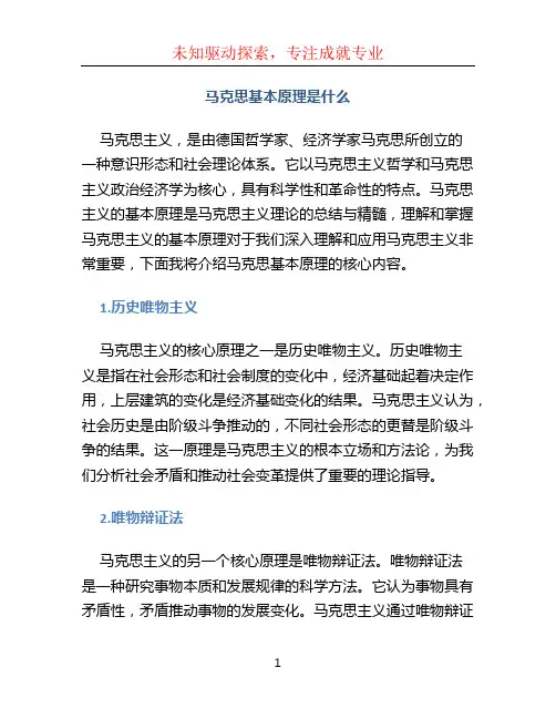 马克思基本原理是什么
