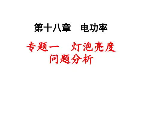专题一 灯泡亮度问题分析 (共8张PPT)