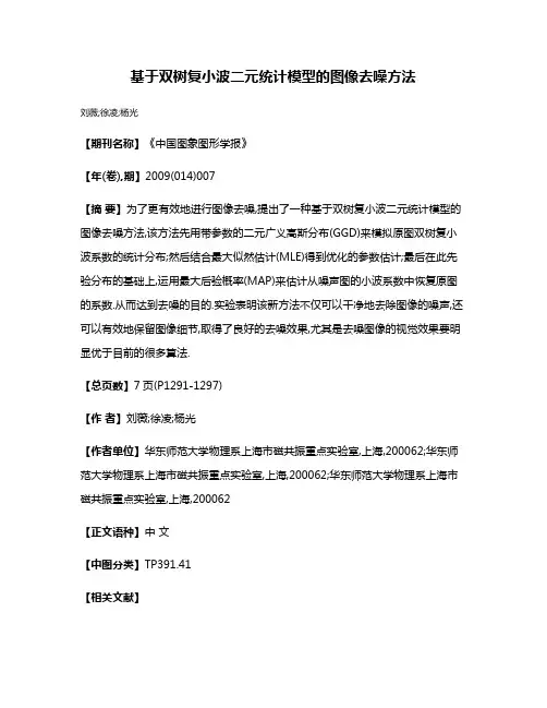 基于双树复小波二元统计模型的图像去噪方法