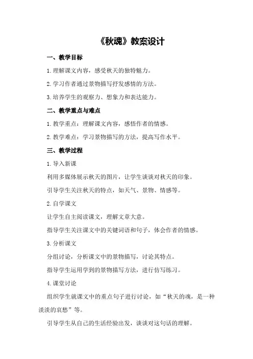 《秋魂》教案设计