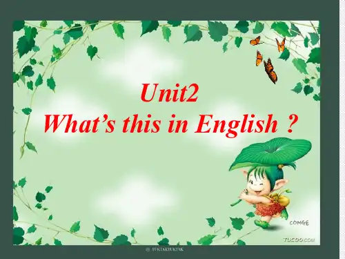 鲁教版六年级上册unit2What'sthisinEnglish？