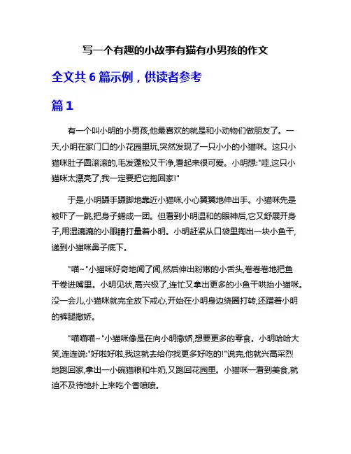 写一个有趣的小故事有猫有小男孩的作文