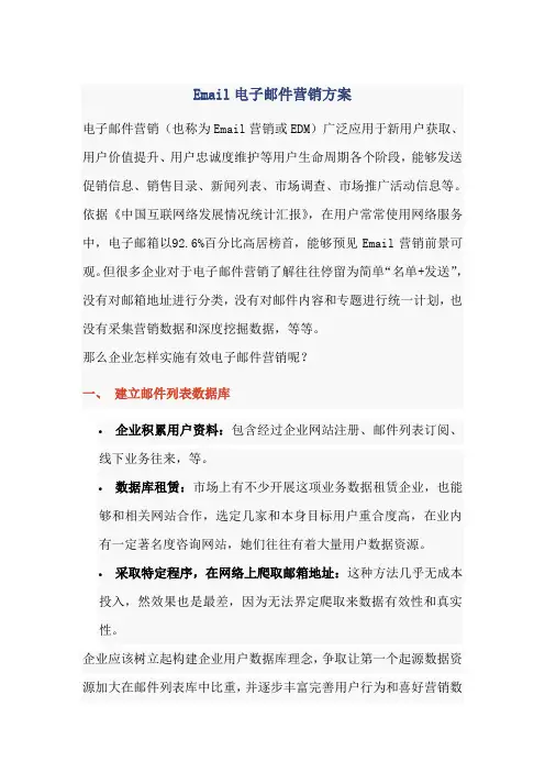 Email电子邮件营销专项方案