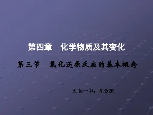 氧化还原反应的基本概念知识点讲解