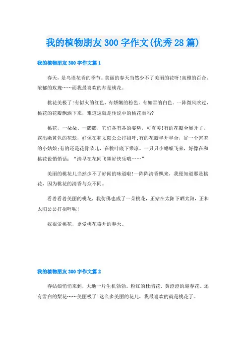 我的植物朋友300字作文(优秀28篇)