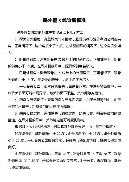 踝外翻x线诊断标准