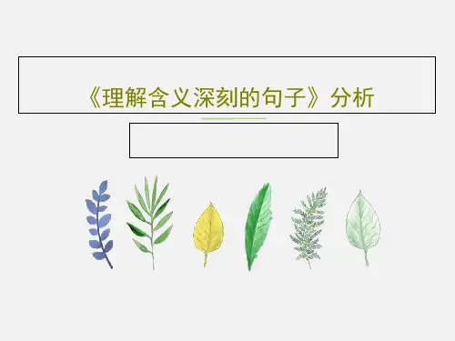 《理解含义深刻的句子》分析共27页文档