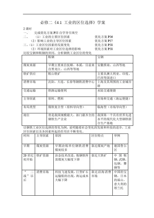 高中地理-工业的区位选择 最新