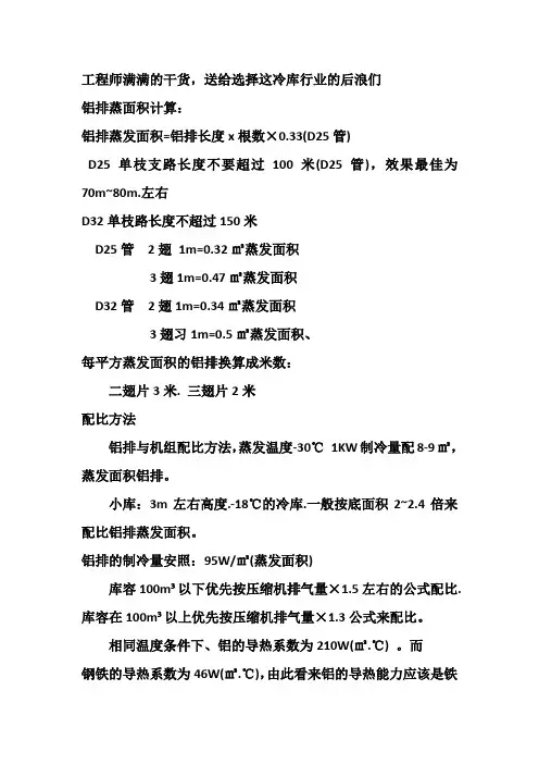 冷库压缩机 铝排 配比