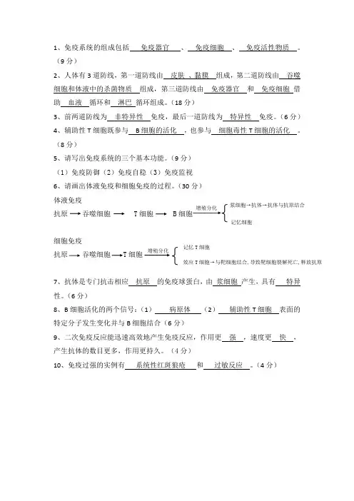 免疫调节(答案版)