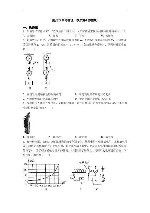 荆州市中考物理一模试卷(含答案)