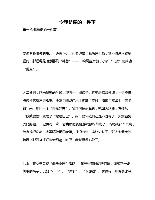 作文《令我骄傲的一件事》