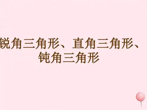二年级数学下册5.5《锐角三角形、直角三角形、钝角三角形》课件2沪教版